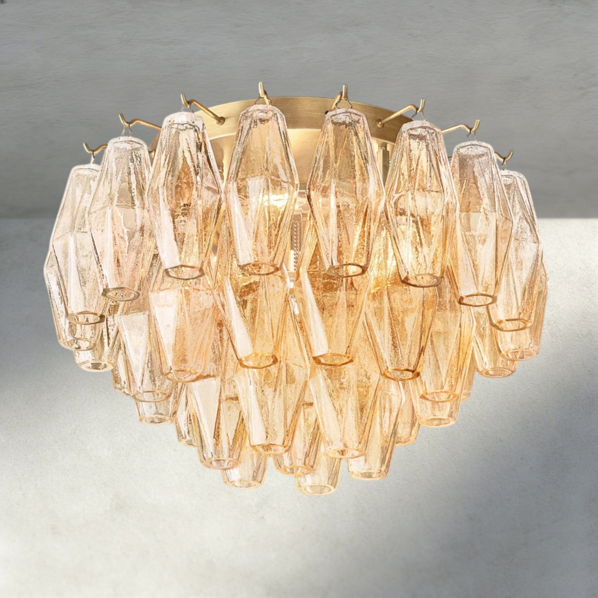 Cihela Clear/ Smoke Glass Flushmount 17", 22" - cyranlighting