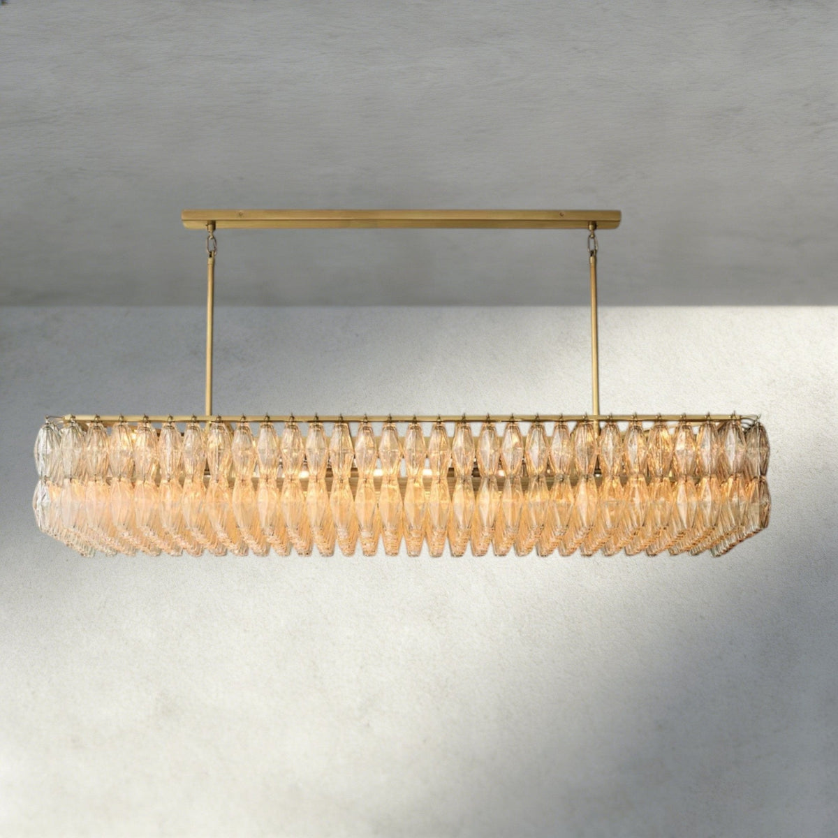 CIHELA CLEAR/ SMOKE GLASS RECTANGULAR CHANDELIER 54", 74" - cyranlighting