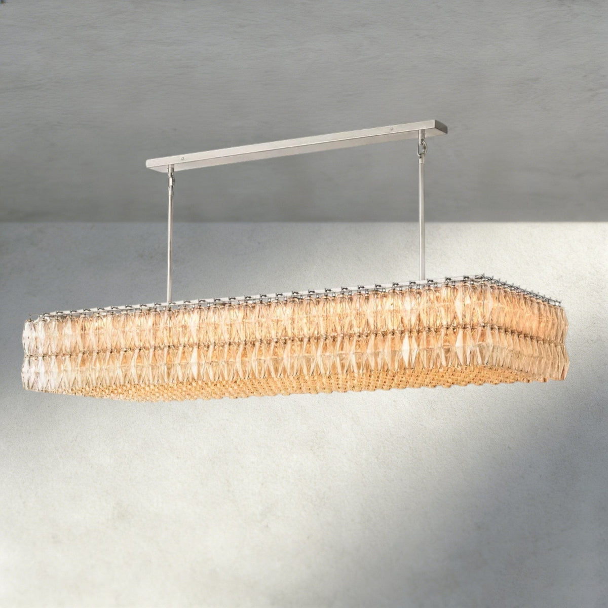 CIHELA CLEAR/ SMOKE GLASS RECTANGULAR CHANDELIER 54", 74" - cyranlighting
