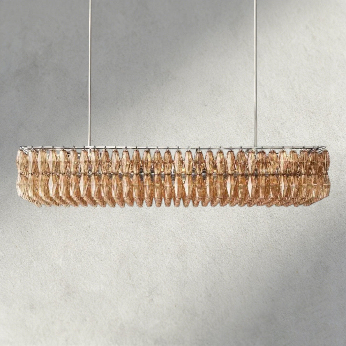 CIHELA CLEAR/ SMOKE GLASS RECTANGULAR CHANDELIER 54", 74" - cyranlighting