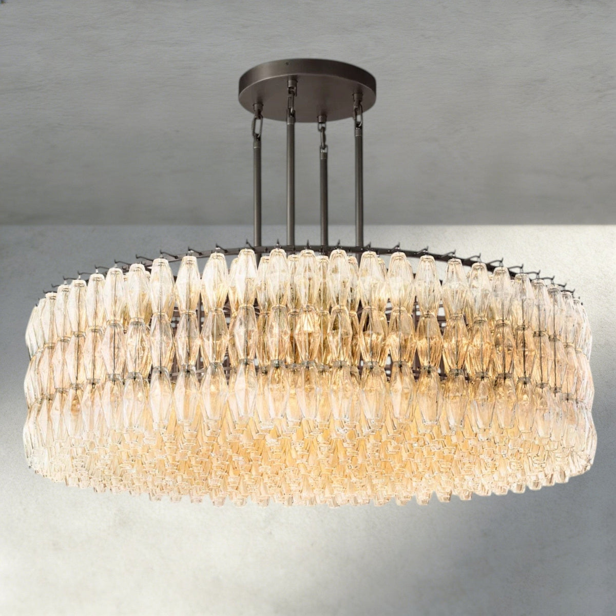 CIHELA CLEAR/ SMOKE GLASS ROUND CHANDELIER 37", 47", 62" - cyranlighting