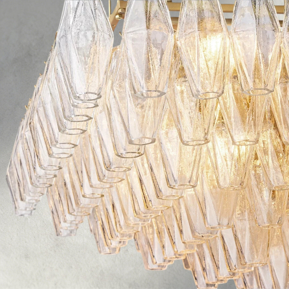 CIHELA CLEAR/ SMOKE GLASS TIERED RECTANGULAR CHANDELIER 54", 74" - cyranlighting