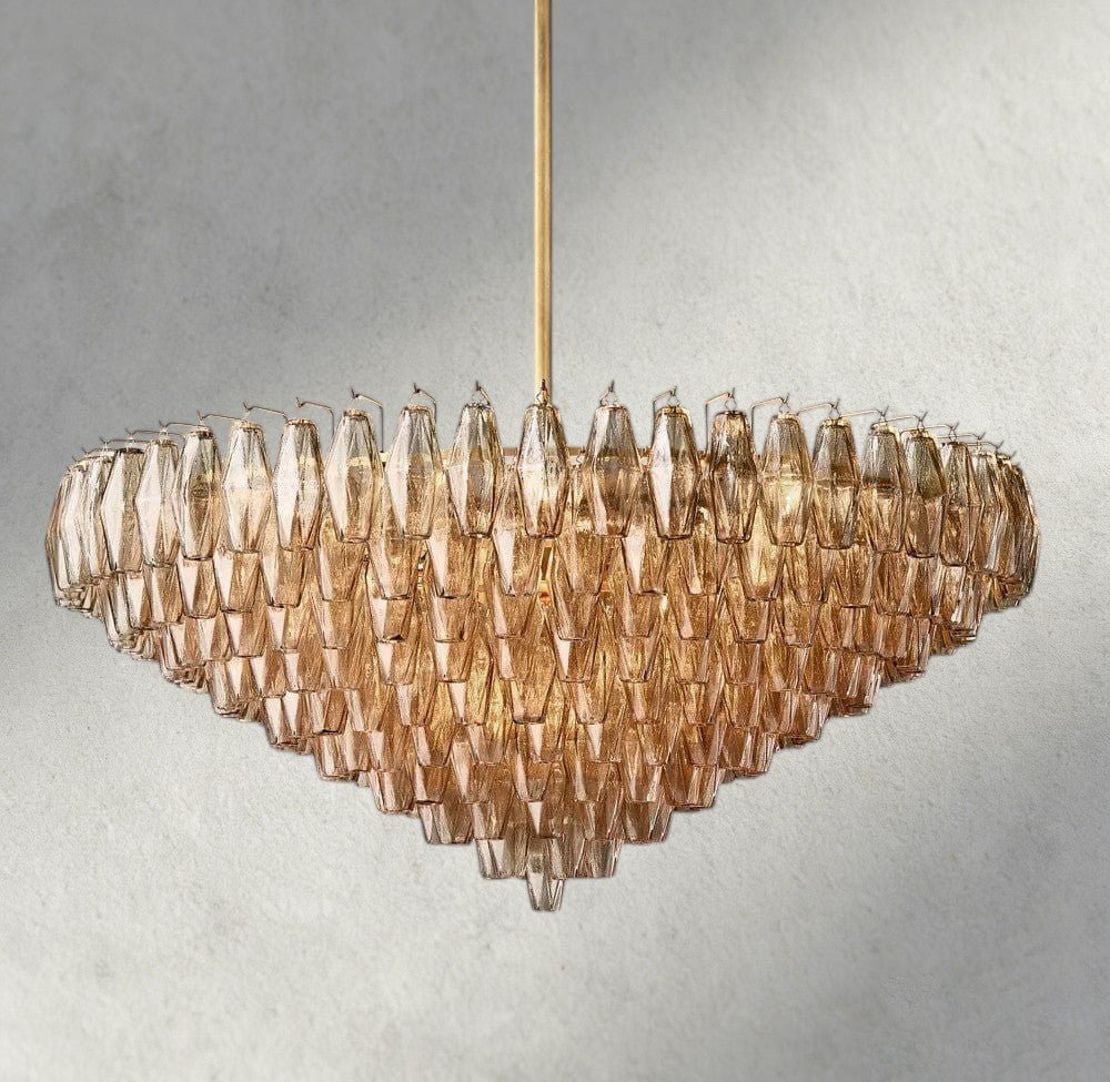 CIHELA CLEAR/ SMOKE GLASS TIERED ROUND CHANDELIER 37", 47", 62" - cyranlighting
