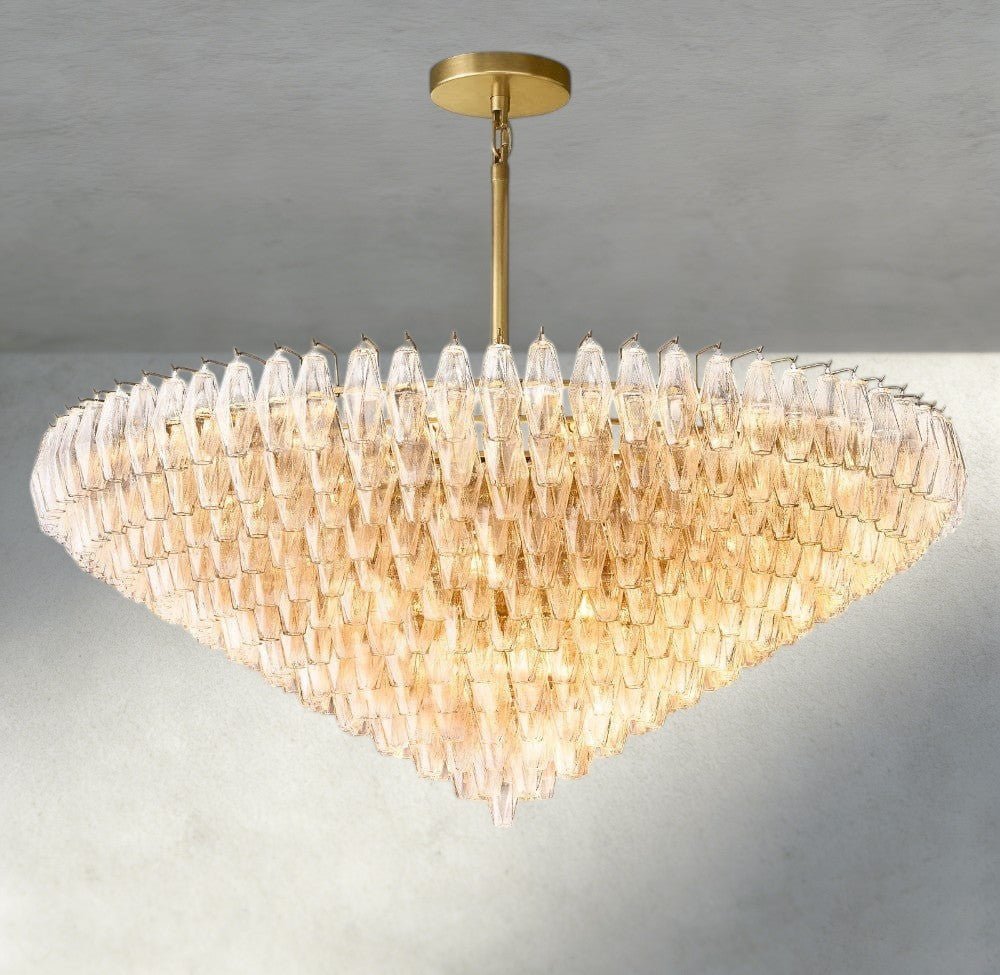 CIHELA CLEAR/ SMOKE GLASS TIERED ROUND CHANDELIER 37", 47", 62" - cyranlighting