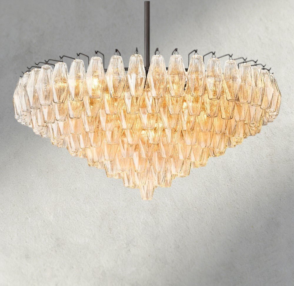 CIHELA CLEAR/ SMOKE GLASS TIERED ROUND CHANDELIER 37", 47", 62" - cyranlighting