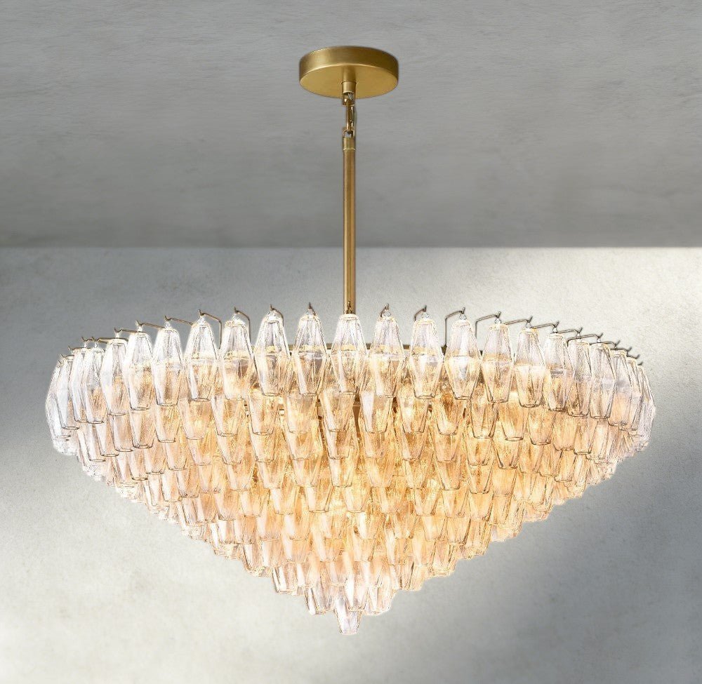 CIHELA CLEAR/ SMOKE GLASS TIERED ROUND CHANDELIER 37", 47", 62" - cyranlighting