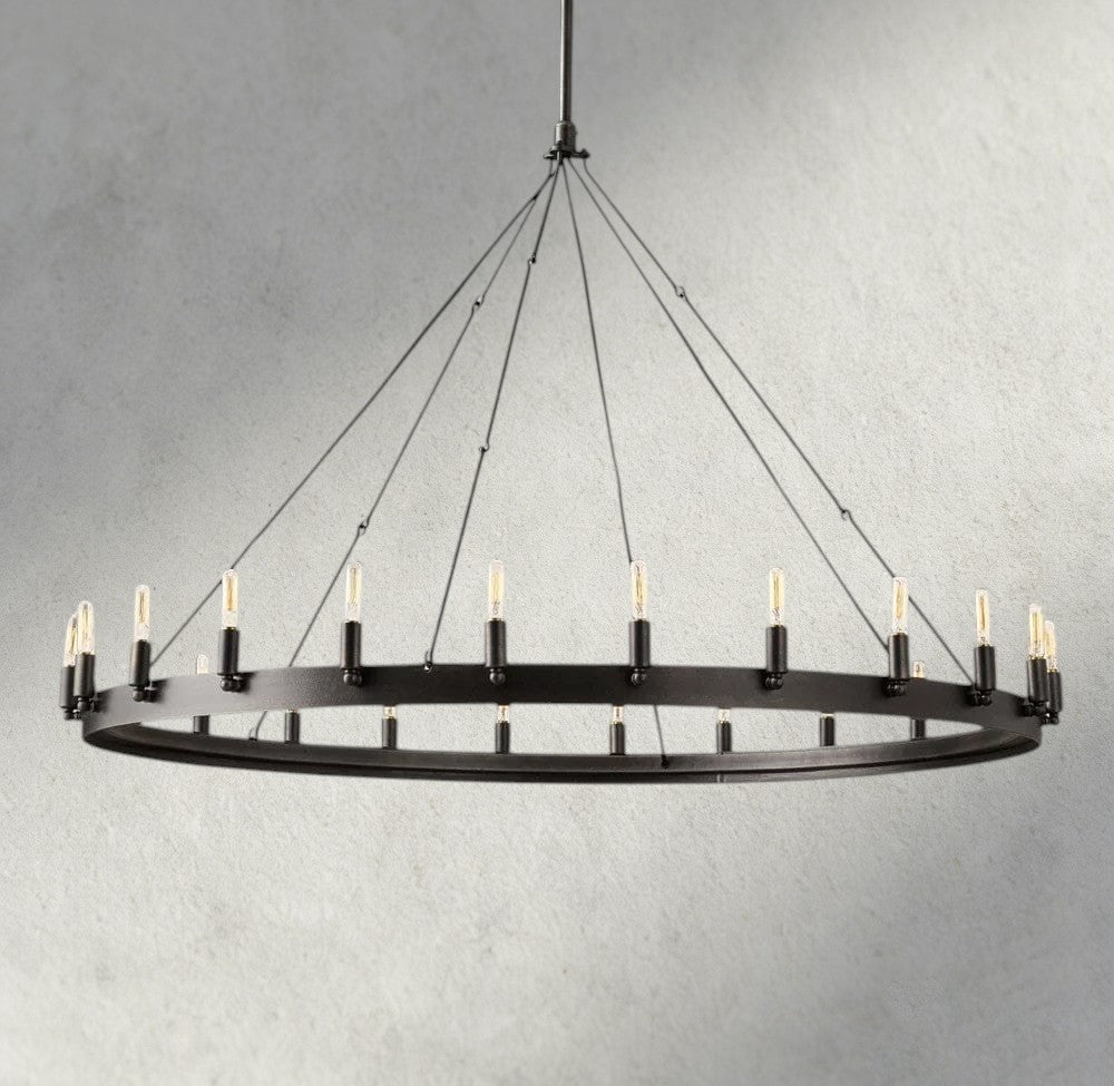 Cominv Round Outdoor Chandelier 26", 38", 50", 63", 73" - cyranlighting