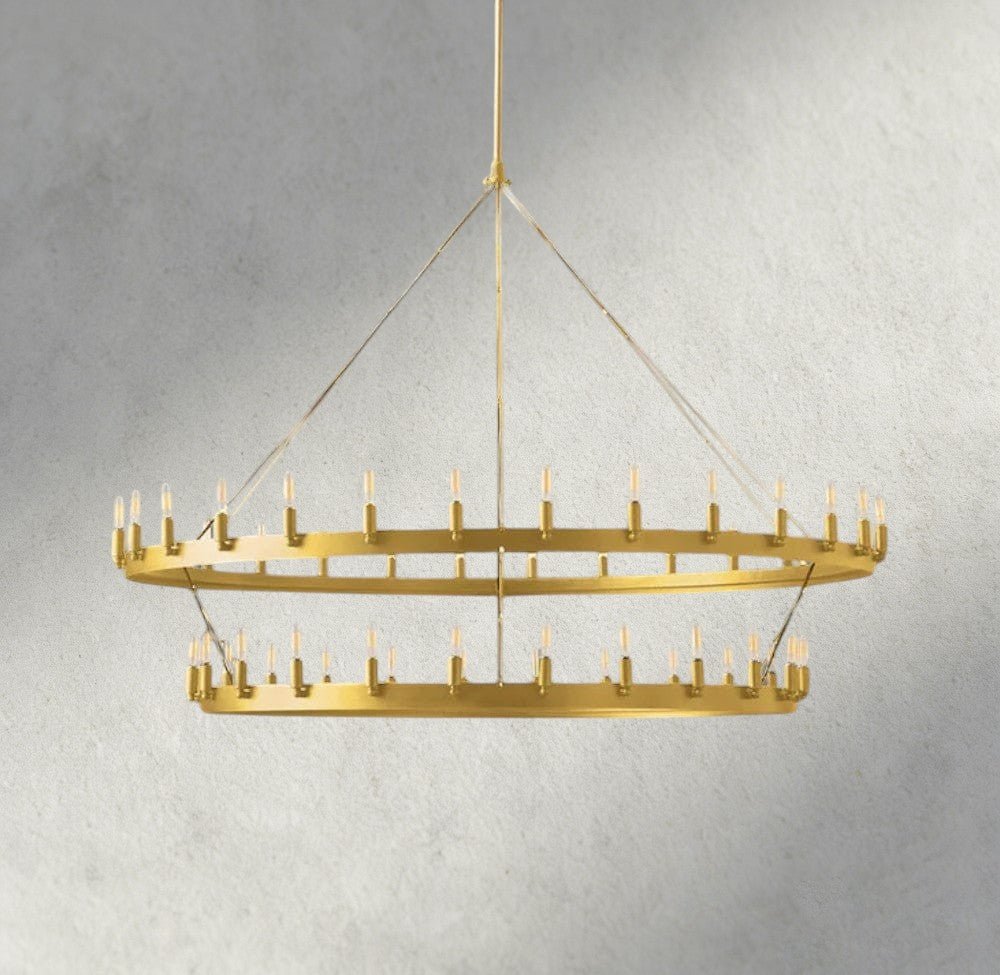 Cominv Vintage Filament Two - Tier Chandelier 38", 50", 63", 71" - cyranlighting