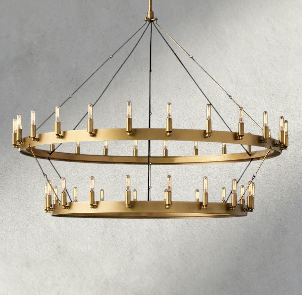 Cominv Vintage Filament Two - Tier Chandelier 38", 50", 63", 71" - cyranlighting