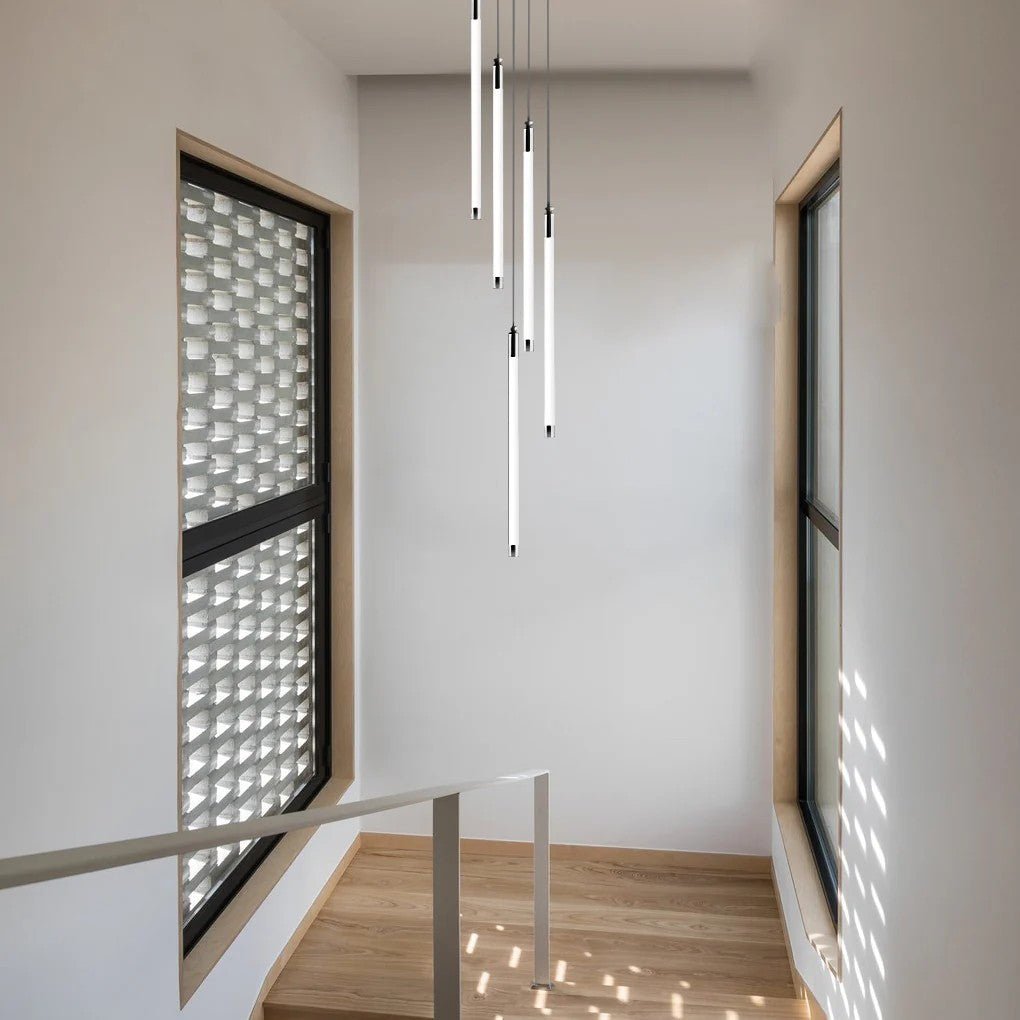 Contemporary Staircase Chandelier Spiral Tube Ceiling Light - Cyran Lamps