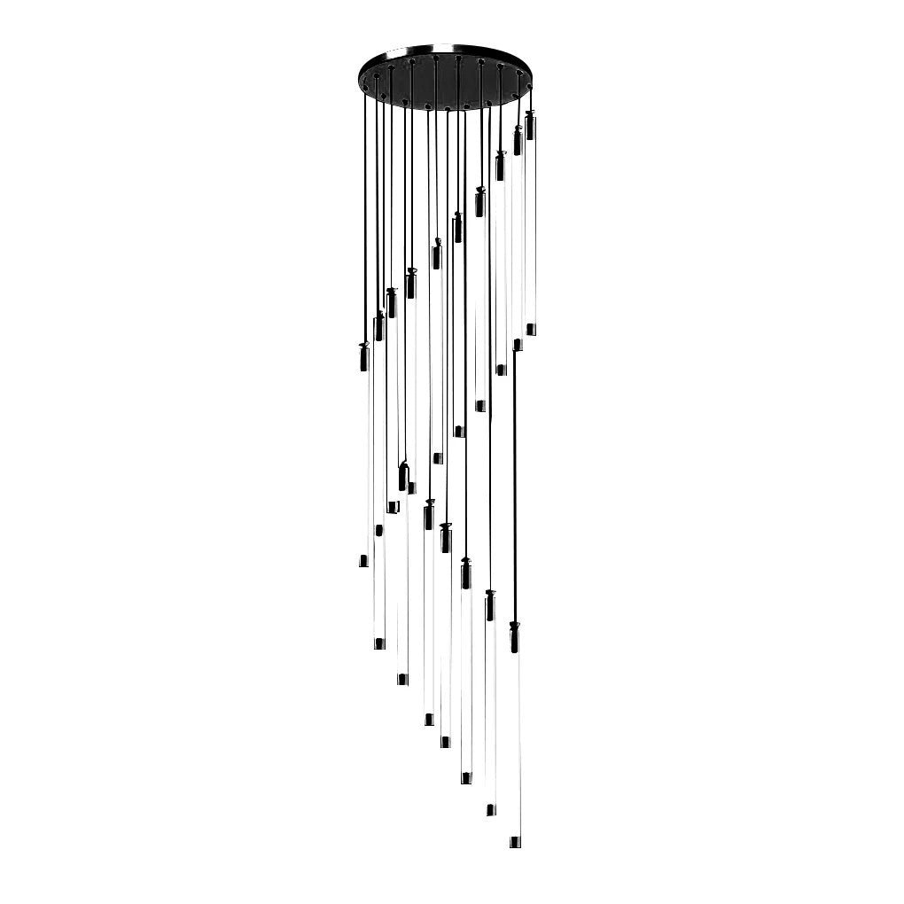 Contemporary Staircase Chandelier Spiral Tube Ceiling Light - Cyran Lamps