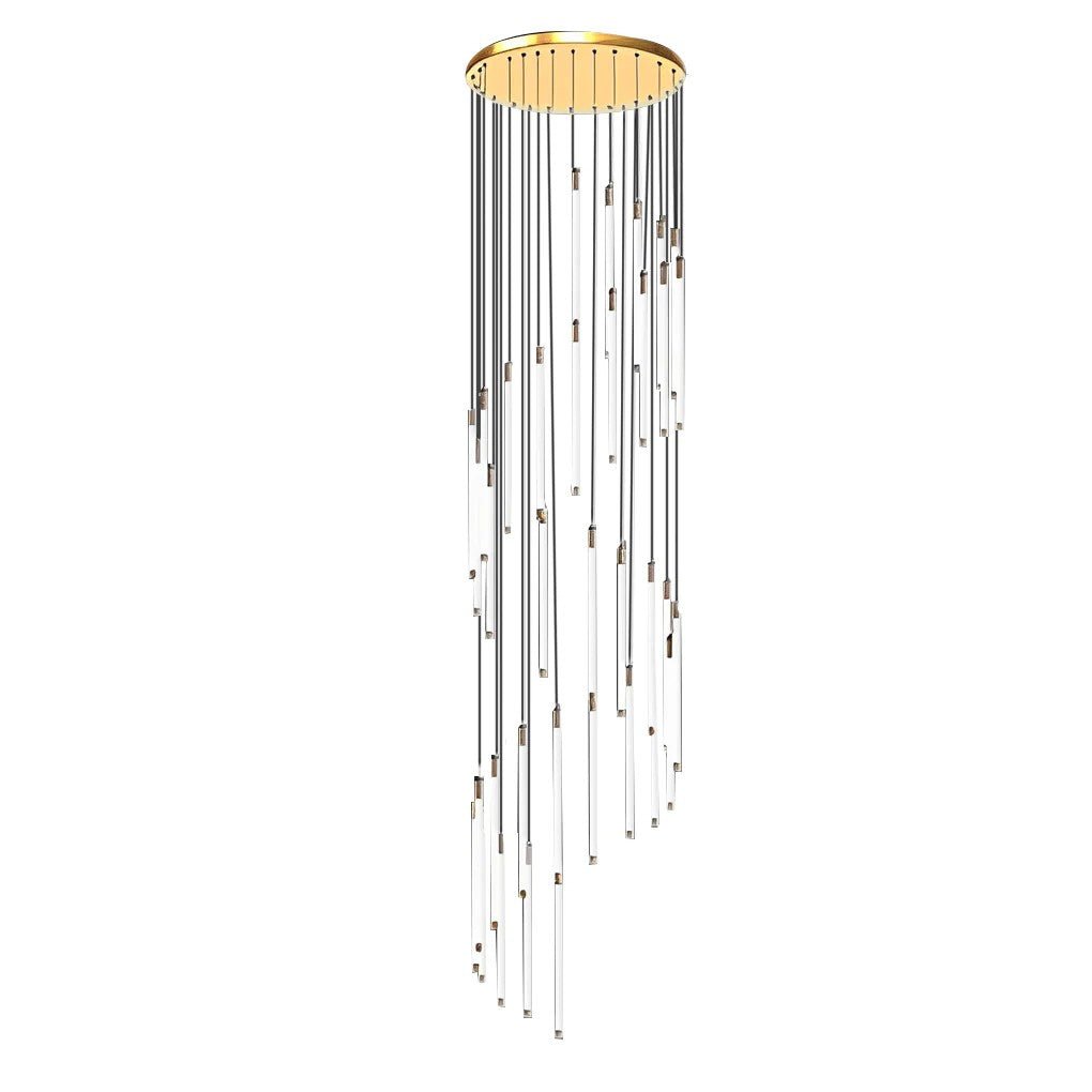 Contemporary Staircase Chandelier Spiral Tube Ceiling Light - Cyran Lamps