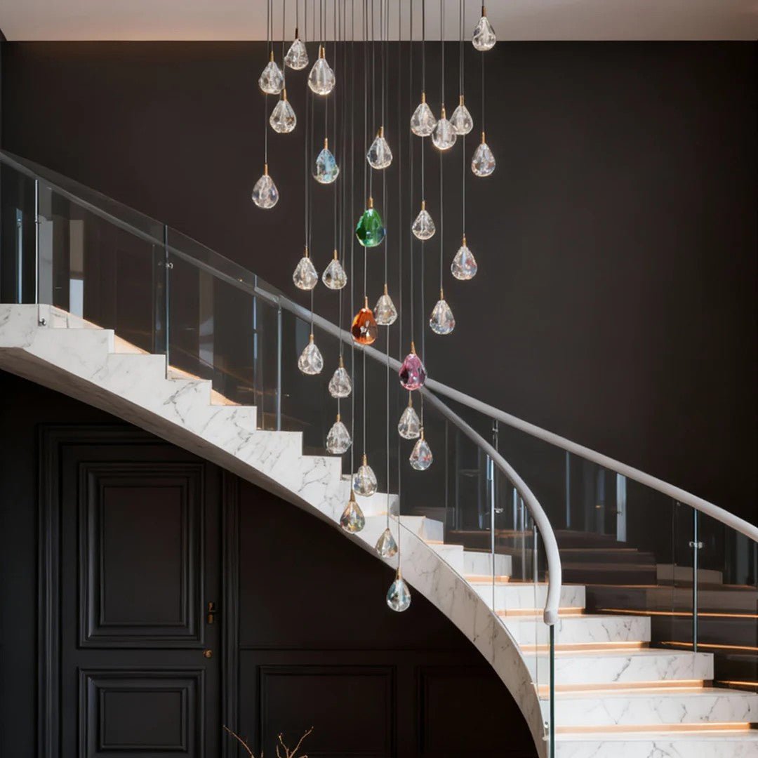 Crystal Chandelier for Staircase Luxury LED Ceiling Light - Cyran Lamps
