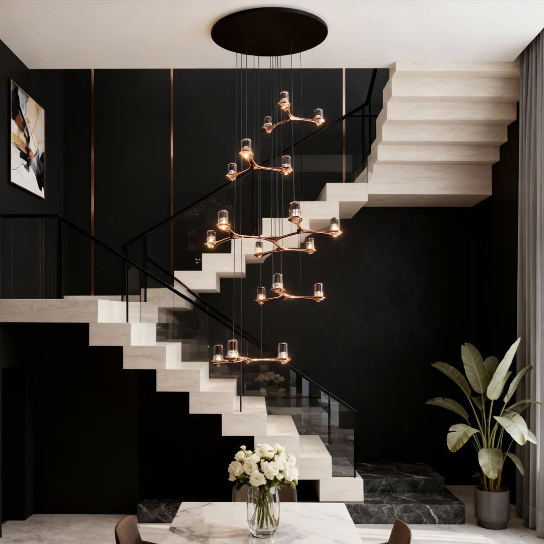 Crystal Staircase Chandelier Nordic Creative Ceiling Light - Cyran Lamps