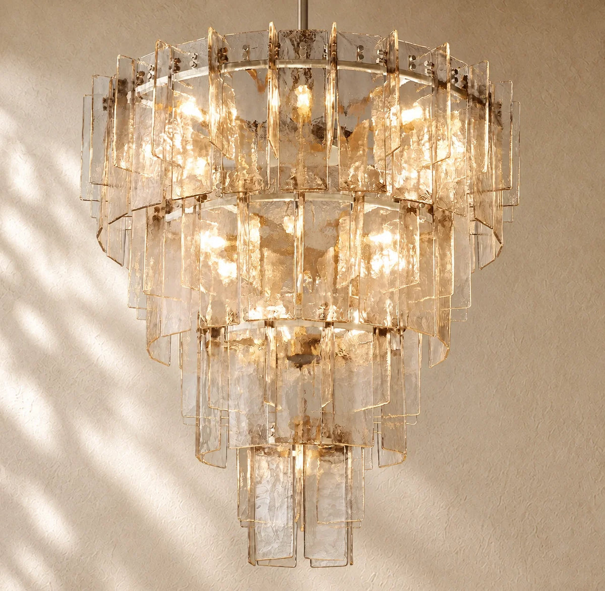 LATTIS GLASS TIERED ROUND CHANDELIER