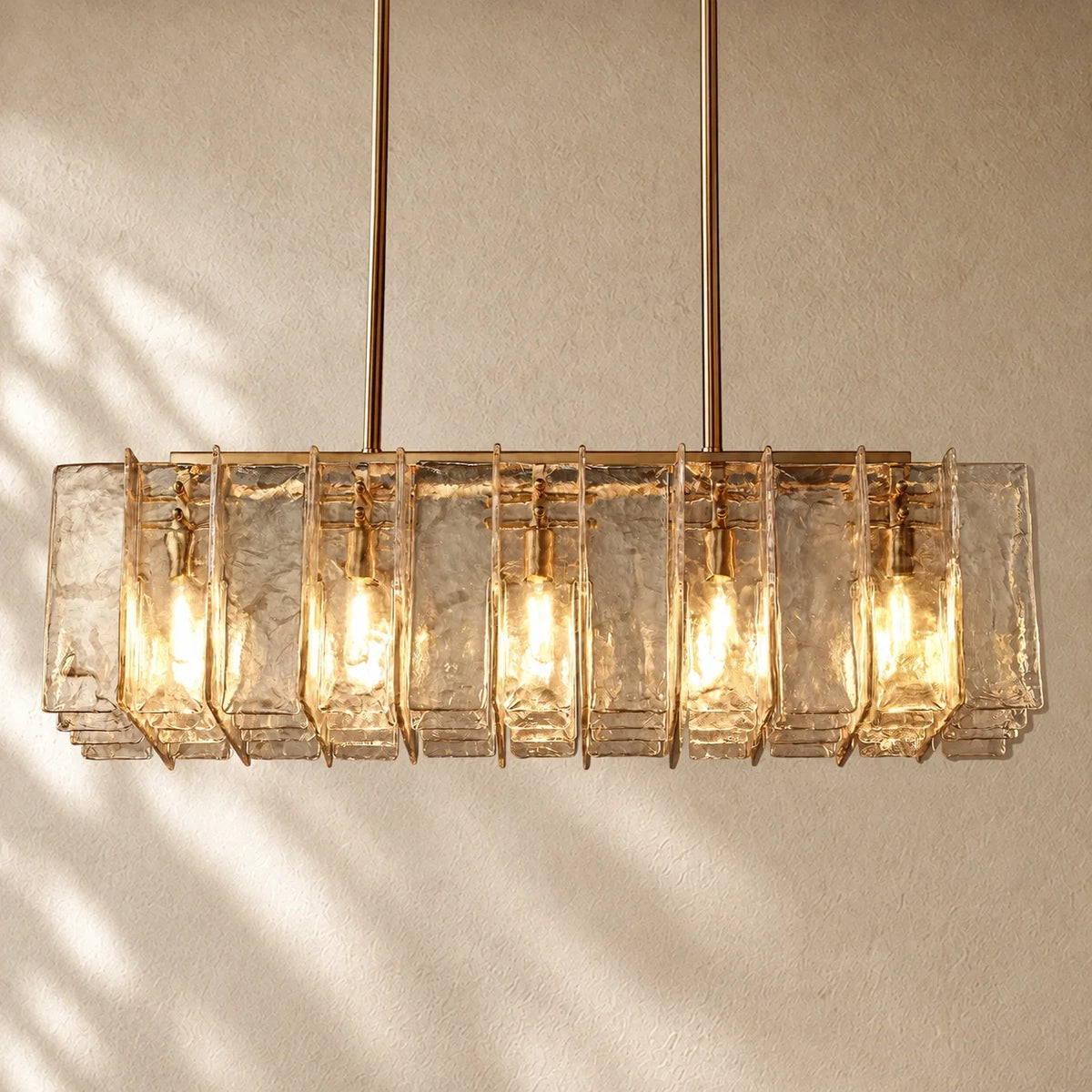 Lattis Glass Rectangular Chandelier