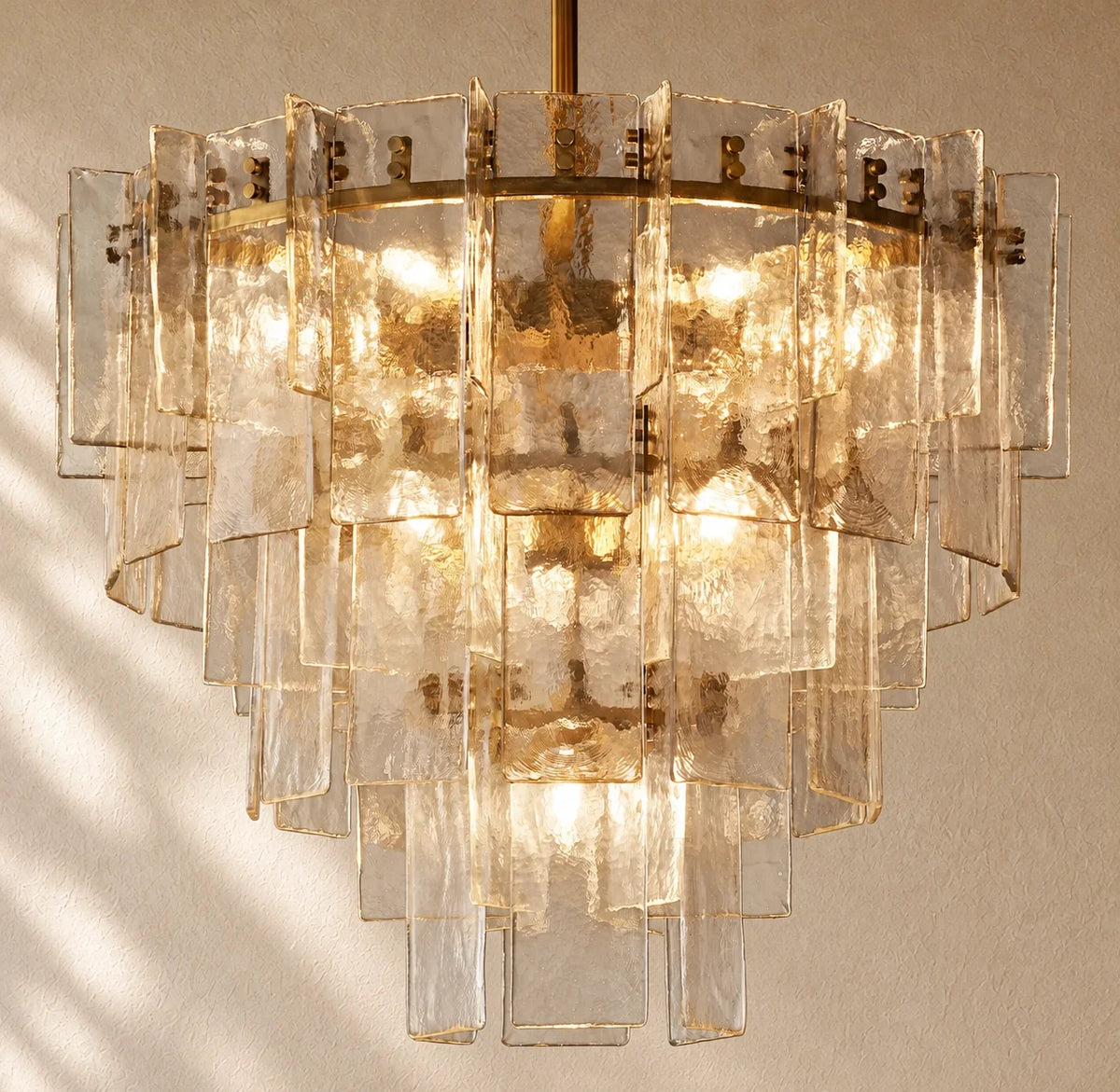 LATTIS GLASS TIERED ROUND CHANDELIER