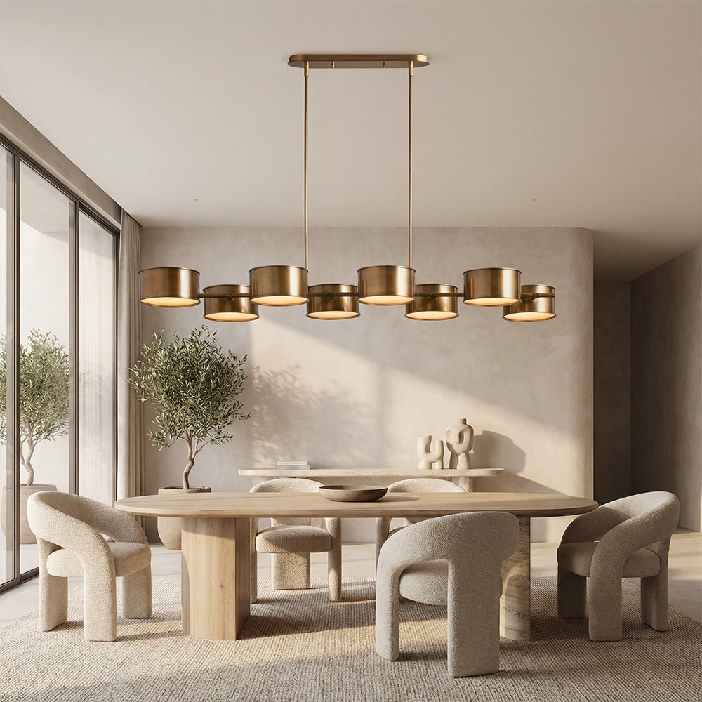 Daphna Linear Metal Drum Chandelier - Cyran Lamps