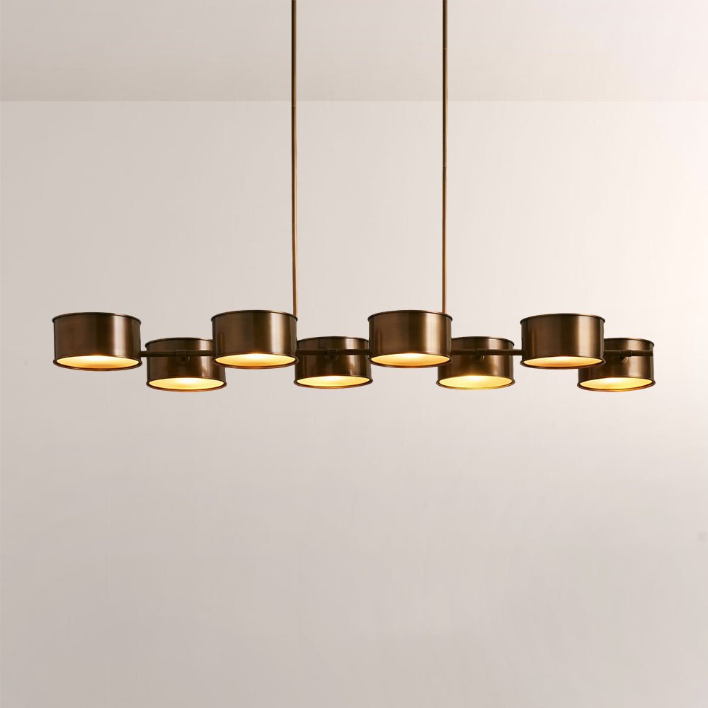 Daphna Linear Metal Drum Chandelier - Cyran Lamps