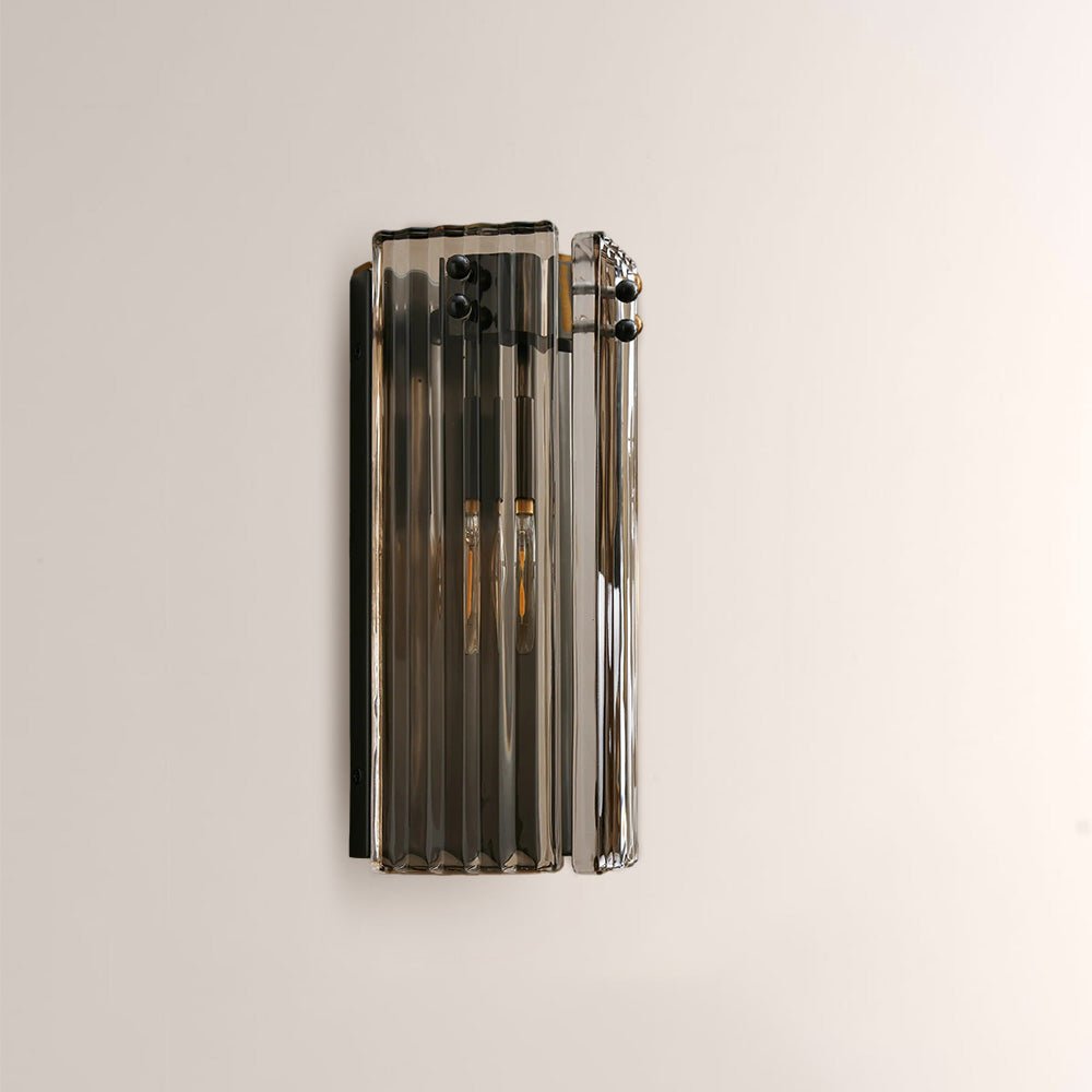 Delsia Fluted Glass Wall Sconce - cyranlamps