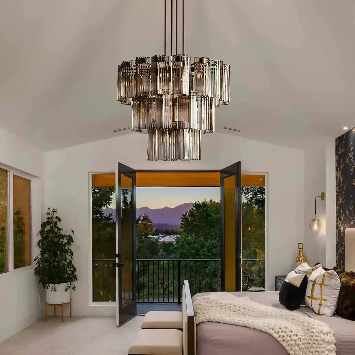 Delsie Round Chandelier 38''48''60'' - cyranlamps