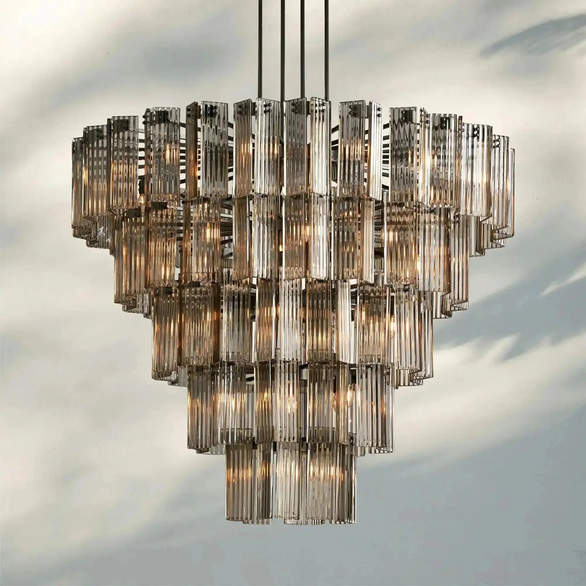 Delsie Round Chandelier 38''48''60'' - cyranlamps