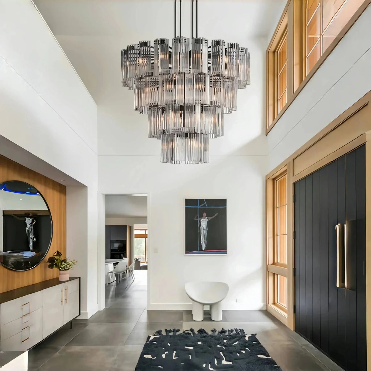 Delsie Round Chandelier 38''48''60'' - cyranlamps