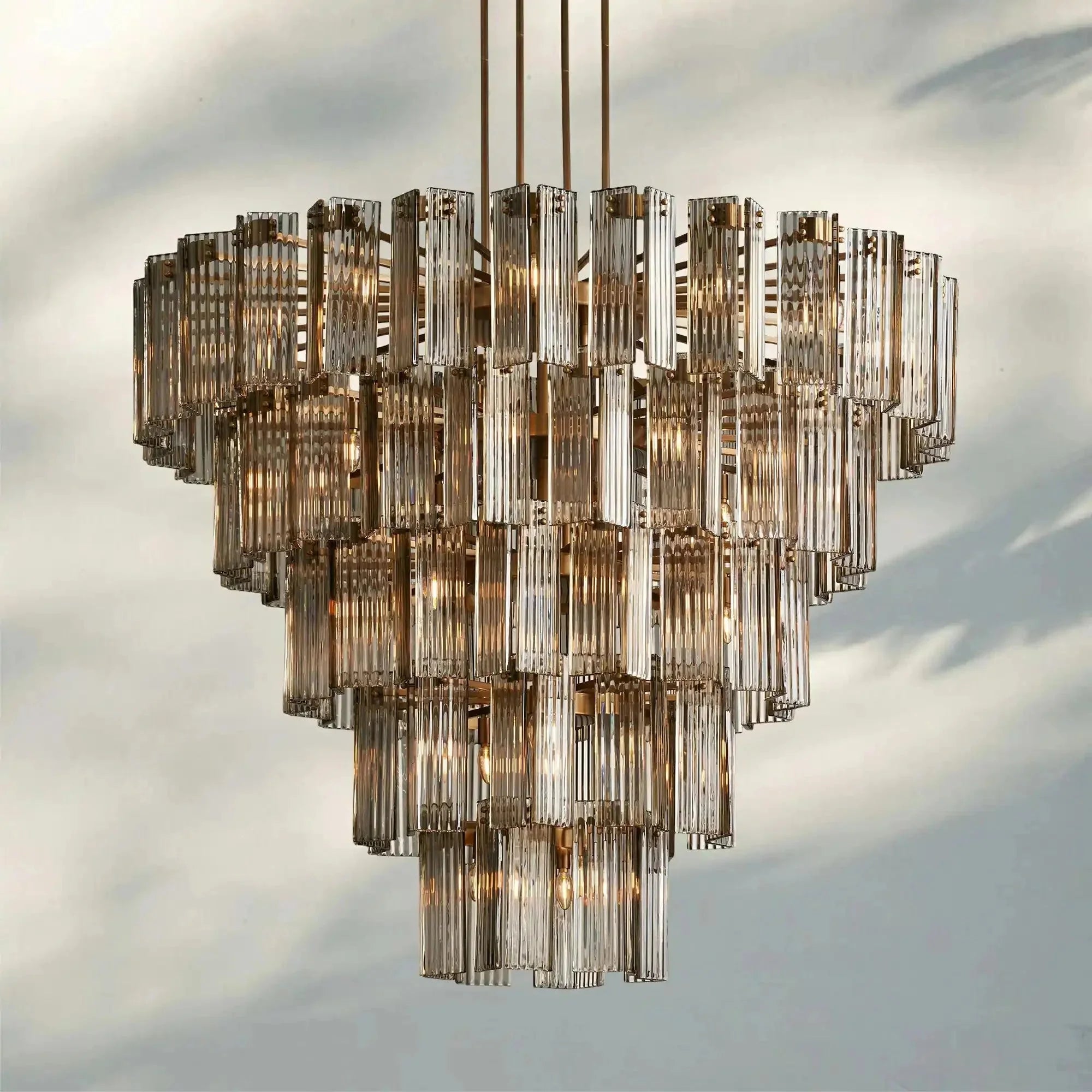 Delsie Round Chandelier 38''48''60'' - cyranlamps