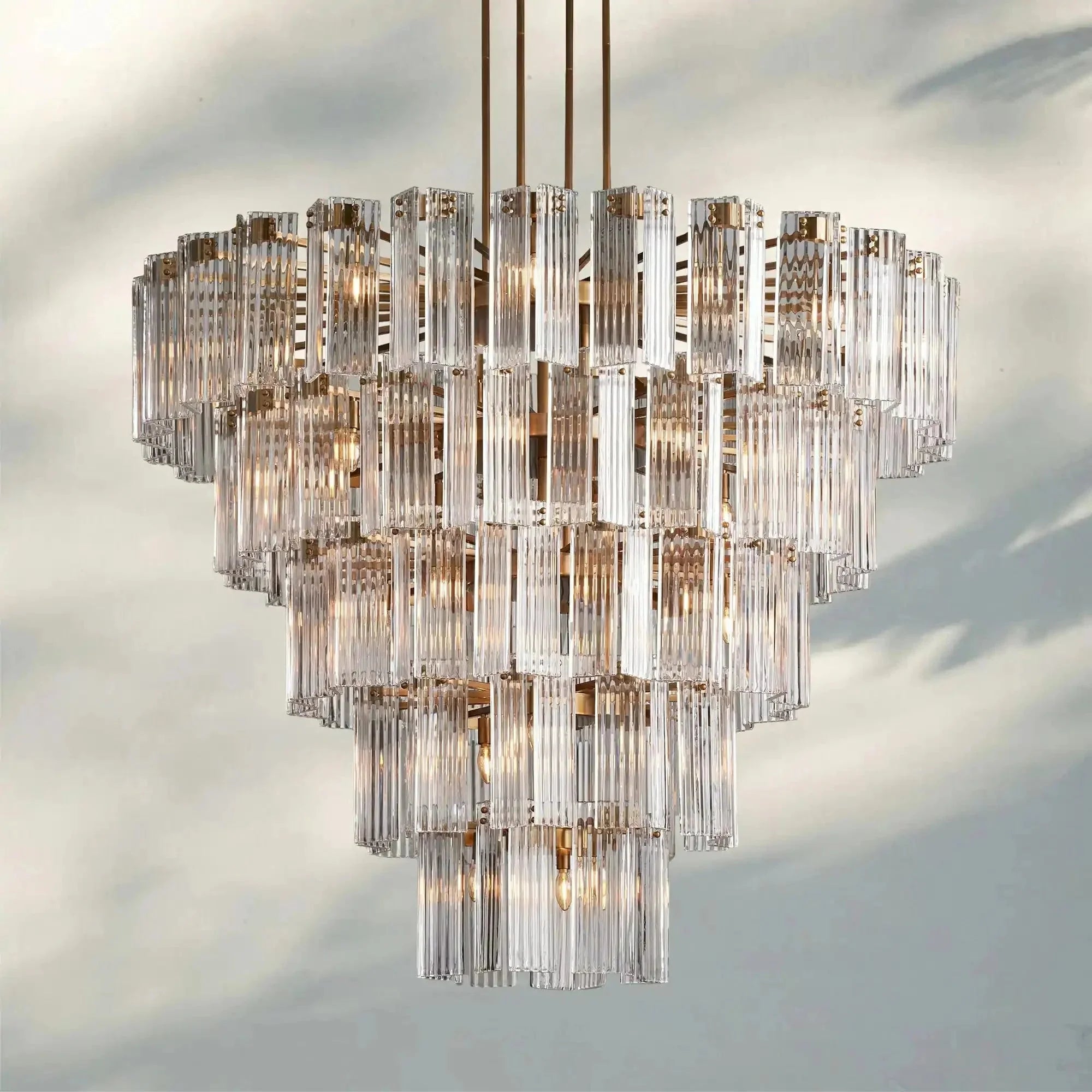 Delsie Round Chandelier 38''48''60'' - cyranlamps