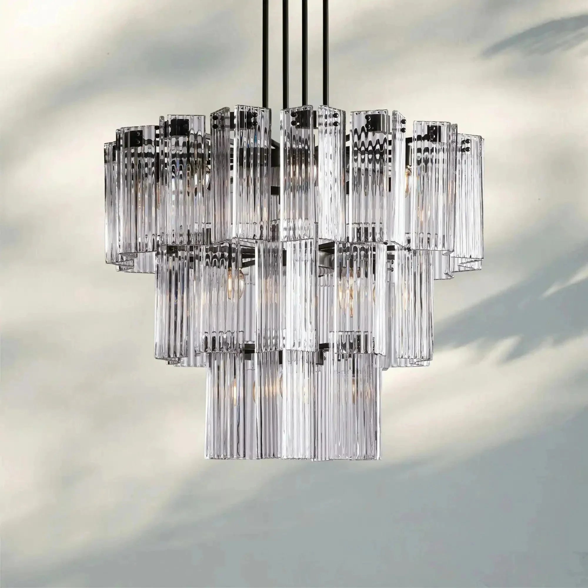 Delsie Round Chandelier 38''48''60'' - cyranlamps