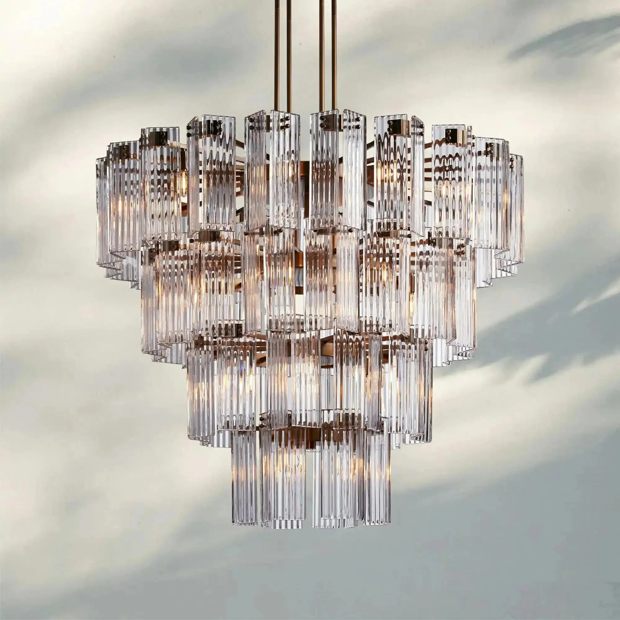 Delsie Round Chandelier 38''48''60'' - cyranlamps