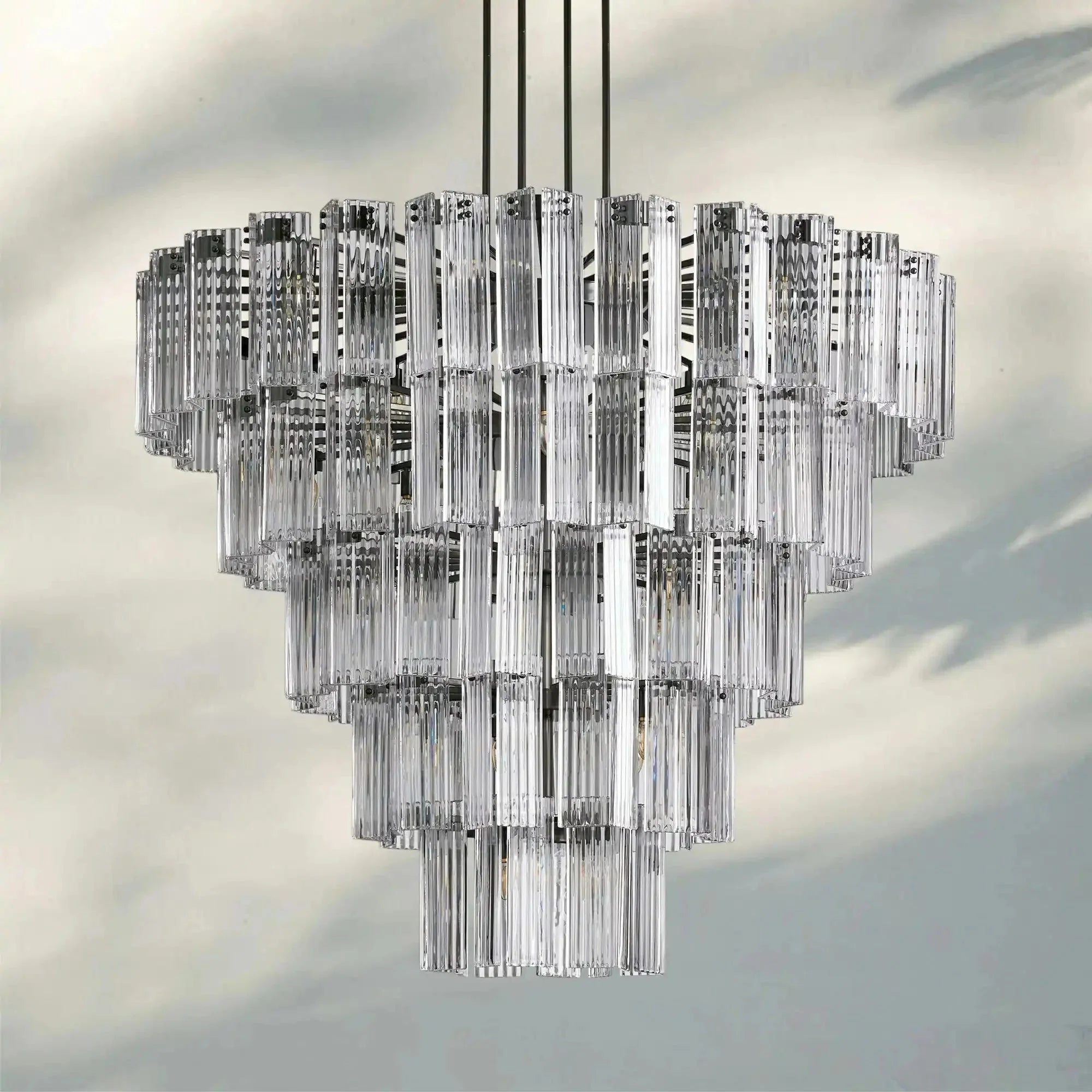 Delsie Round Chandelier 38''48''60'' - cyranlamps