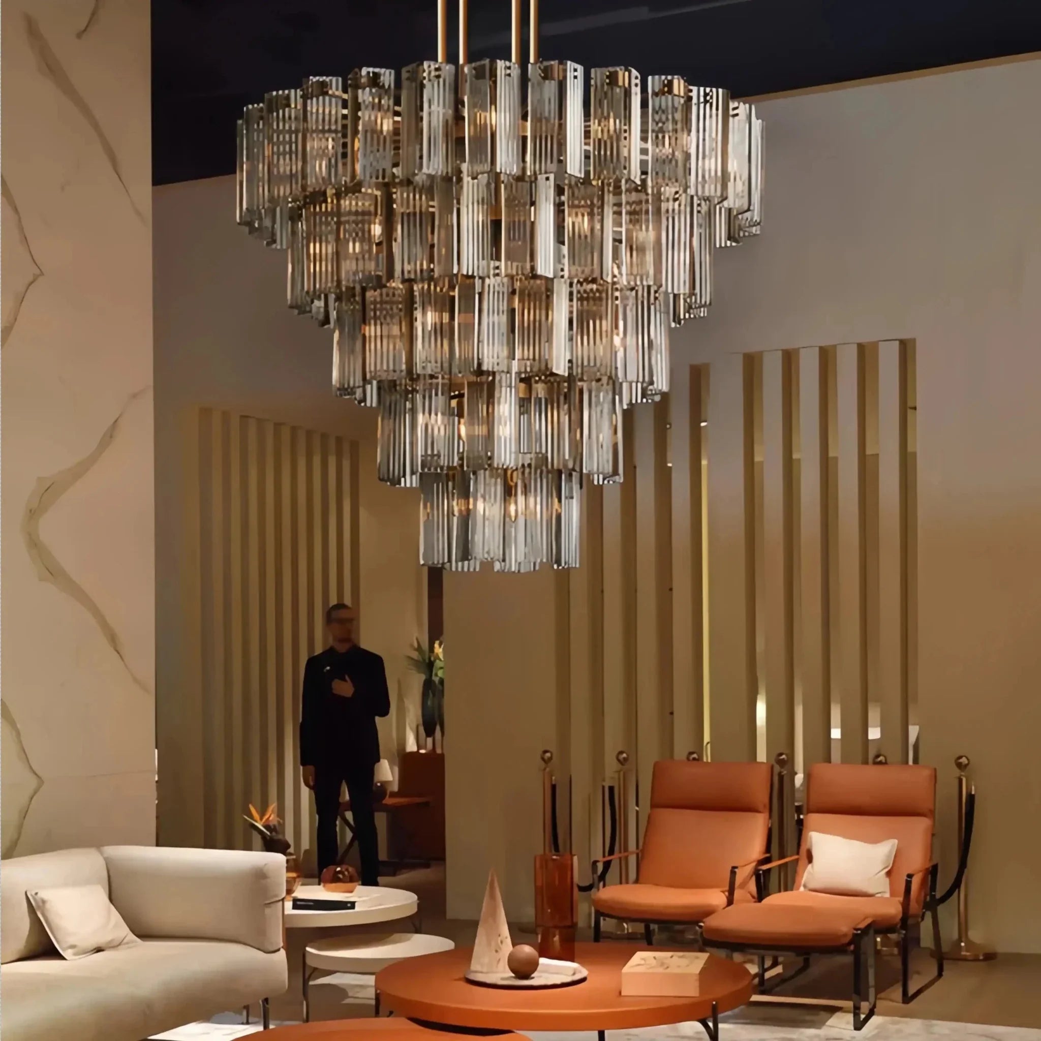 Delsie Round Chandelier 38''48''60'' - cyranlamps