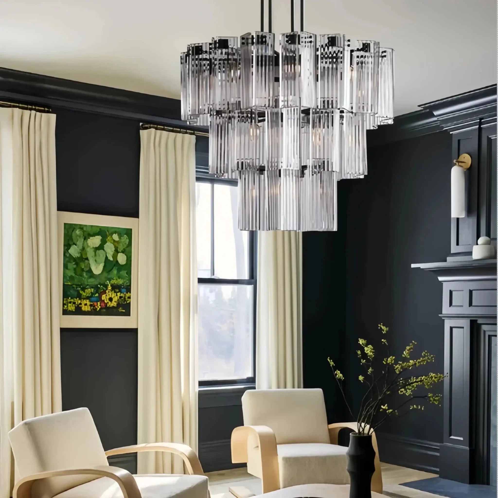 Delsie Round Chandelier 38''48''60'' - cyranlamps