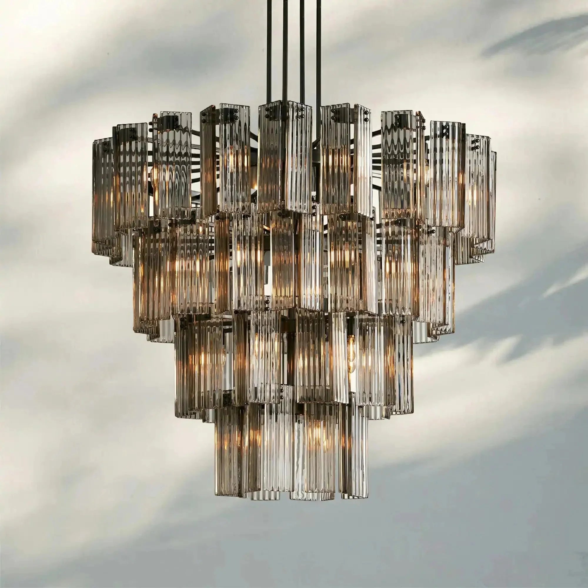 Delsie Round Chandelier 38''48''60'' - cyranlamps