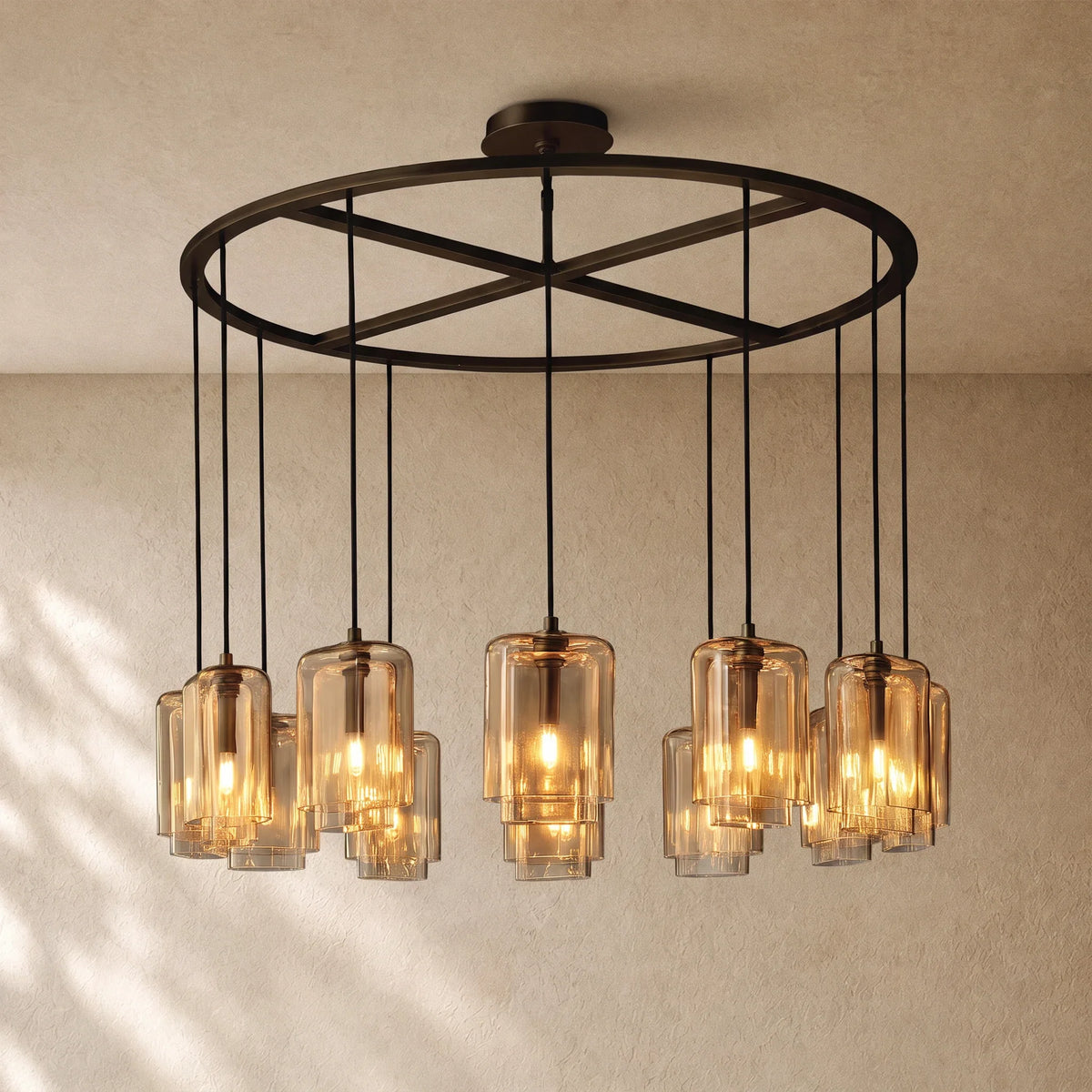 LACOURT GLASS ROUND CHANDELIER