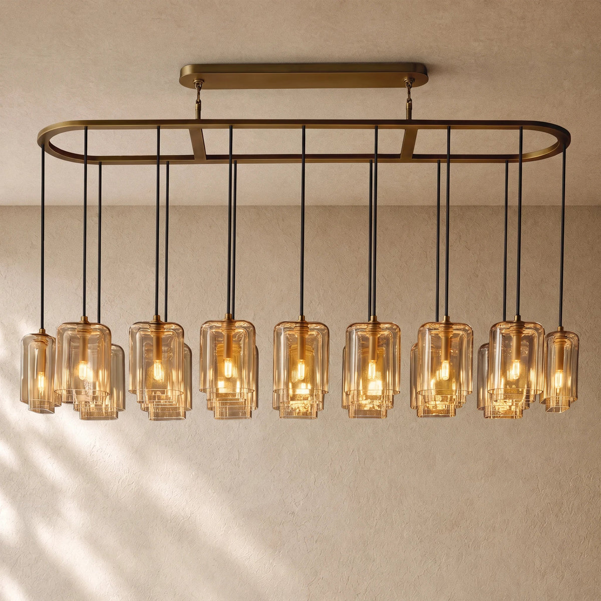 LACOUR GLASS RECTANGULAR CHANDELIER