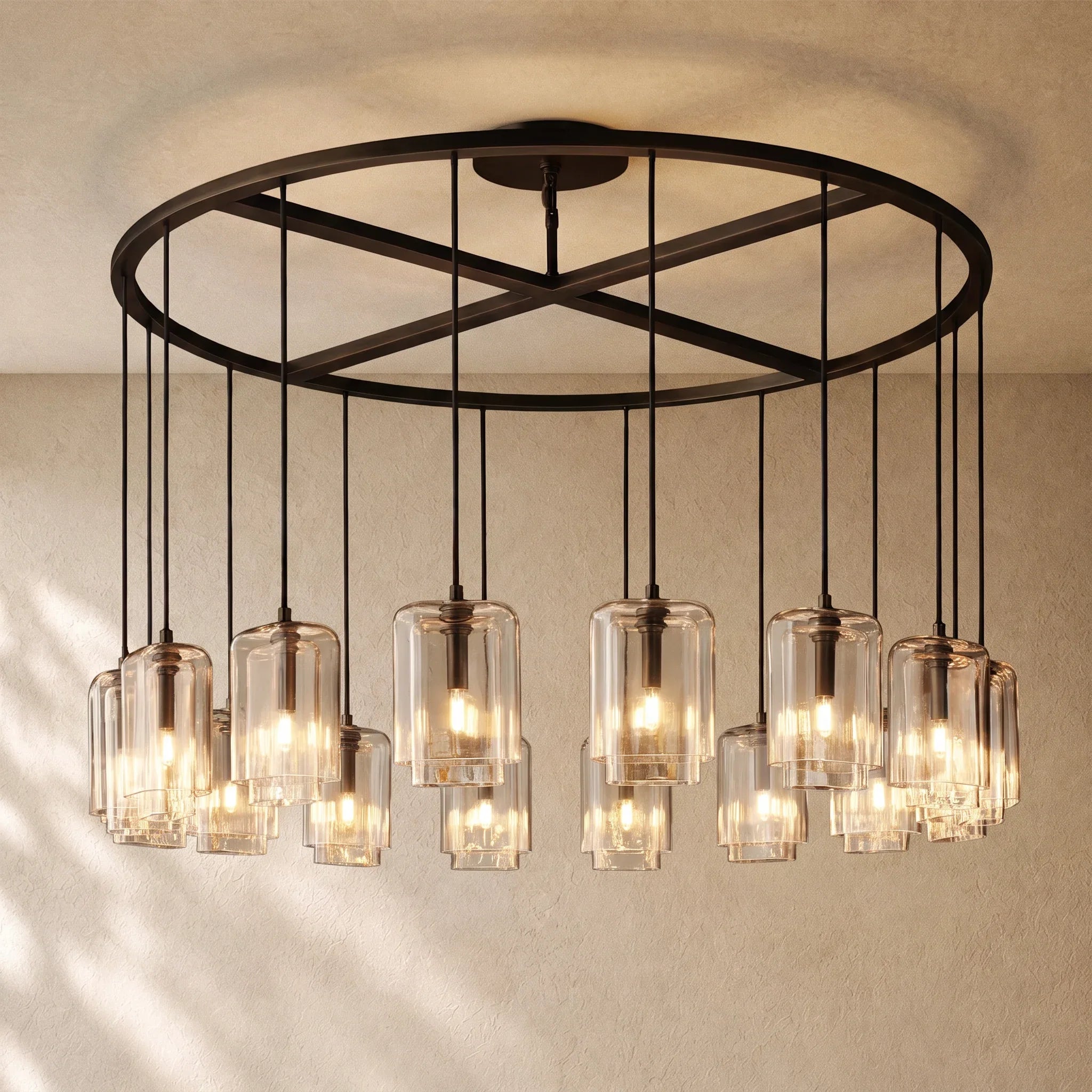 LACOURT GLASS ROUND CHANDELIER