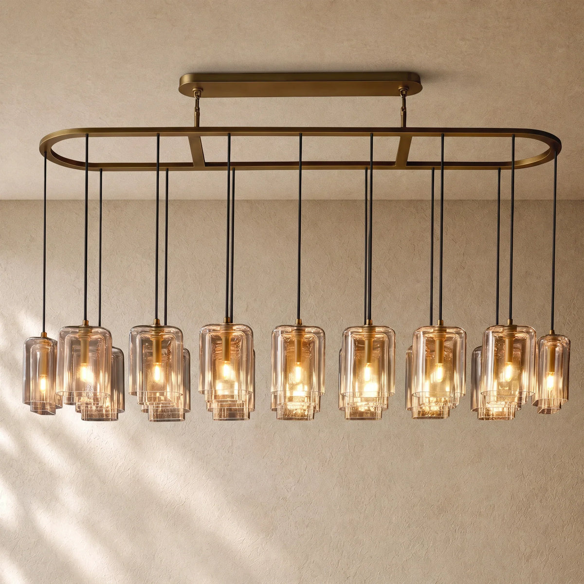LACOUR GLASS RECTANGULAR CHANDELIER