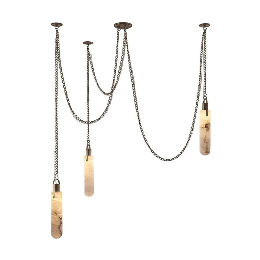 Dome Chain Alabaster Chandelier - Cyran Lamps