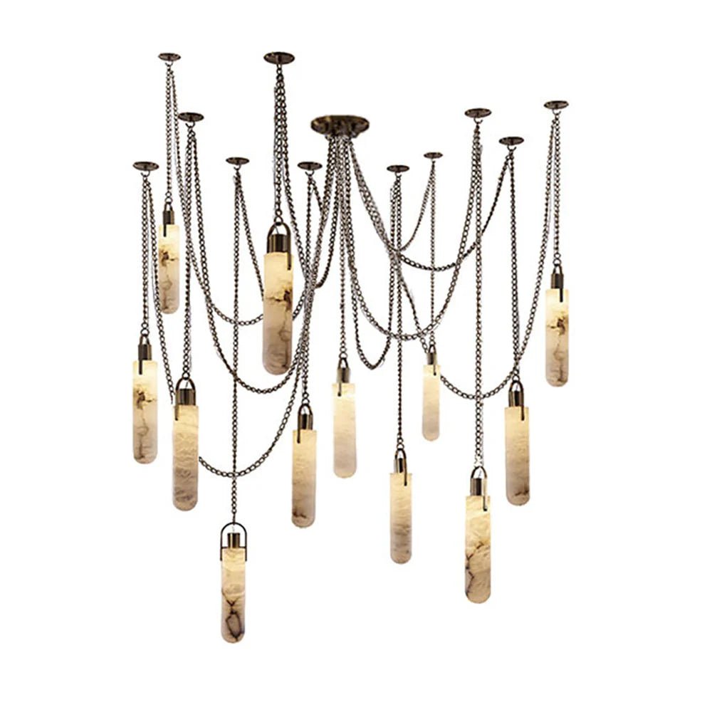 Dome Chain Alabaster Chandelier - Cyran Lamps