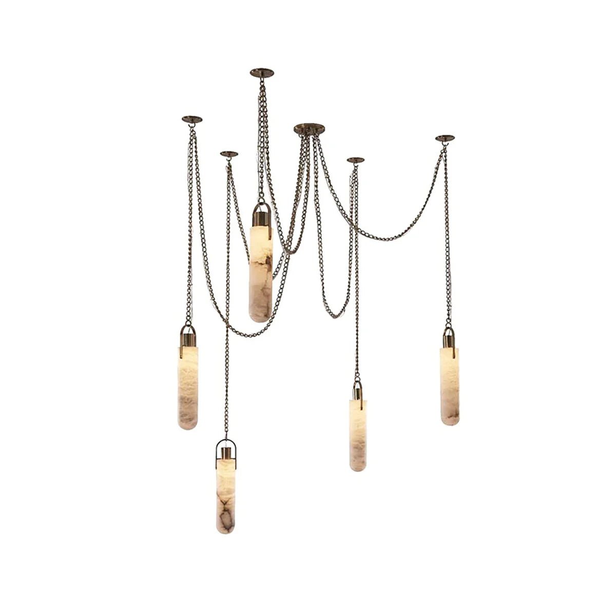 Dome Chain Alabaster Chandelier - Cyran Lamps