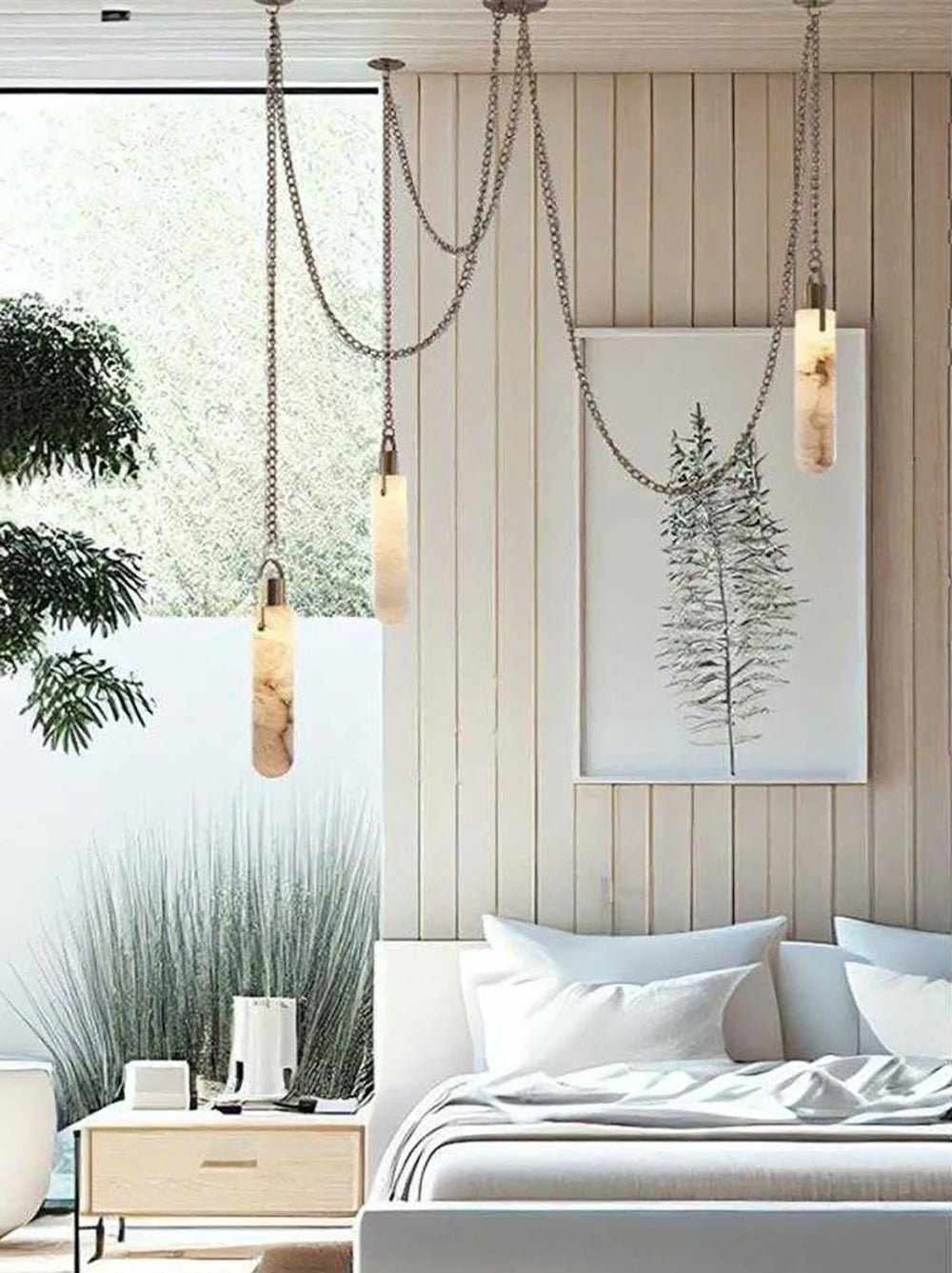 Dome Chain Alabaster Chandelier - Cyran Lamps
