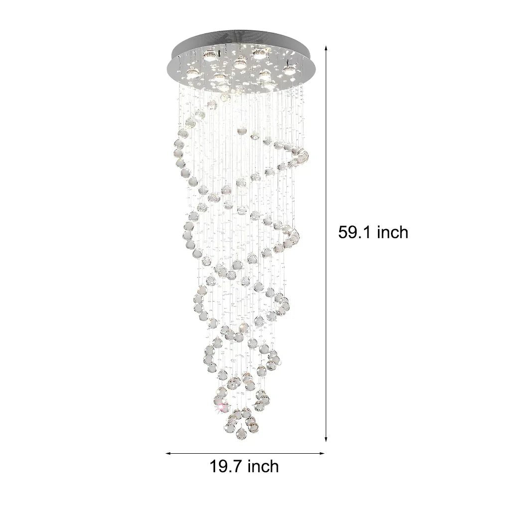 Double Spiral Three Step Dimming LED Modern Staircase Chandelier - Cyran Lamps