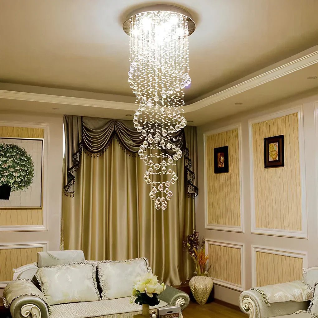 Double Spiral Three Step Dimming LED Modern Staircase Chandelier - Cyran Lamps