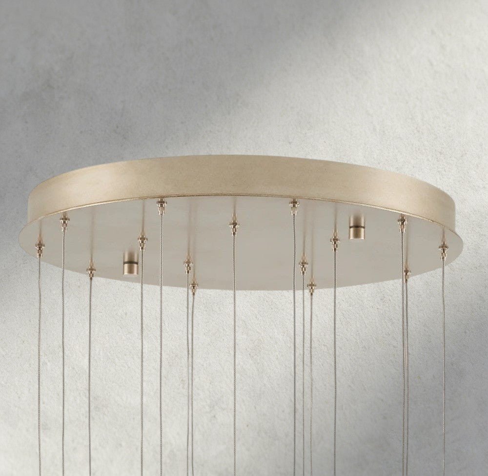 Edda Round Glass Chandelier 23", 35" - cyranlamps