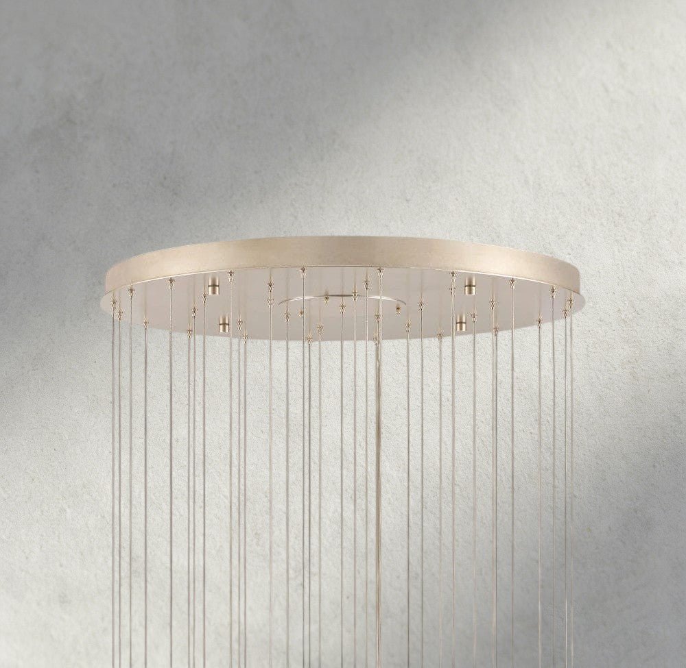 Edda Round Glass Chandelier 23", 35" - cyranlamps