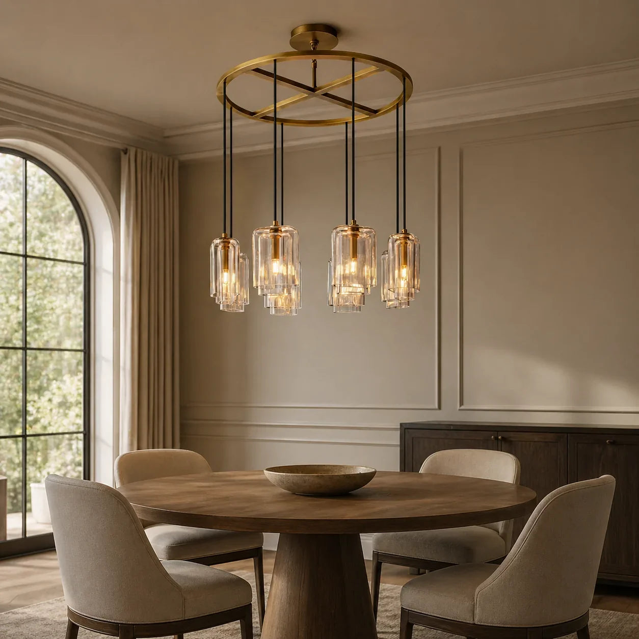 LACOURT GLASS ROUND CHANDELIER