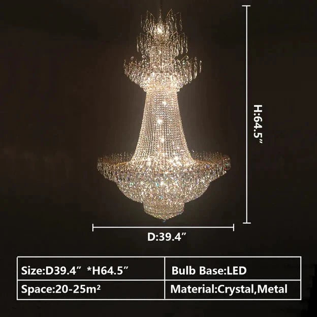 Empire Extra Large French Classic Multi - tiered Crystal Chandelier - cyranlamps