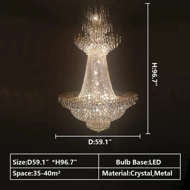 Empire Extra Large French Classic Multi - tiered Crystal Chandelier - cyranlamps
